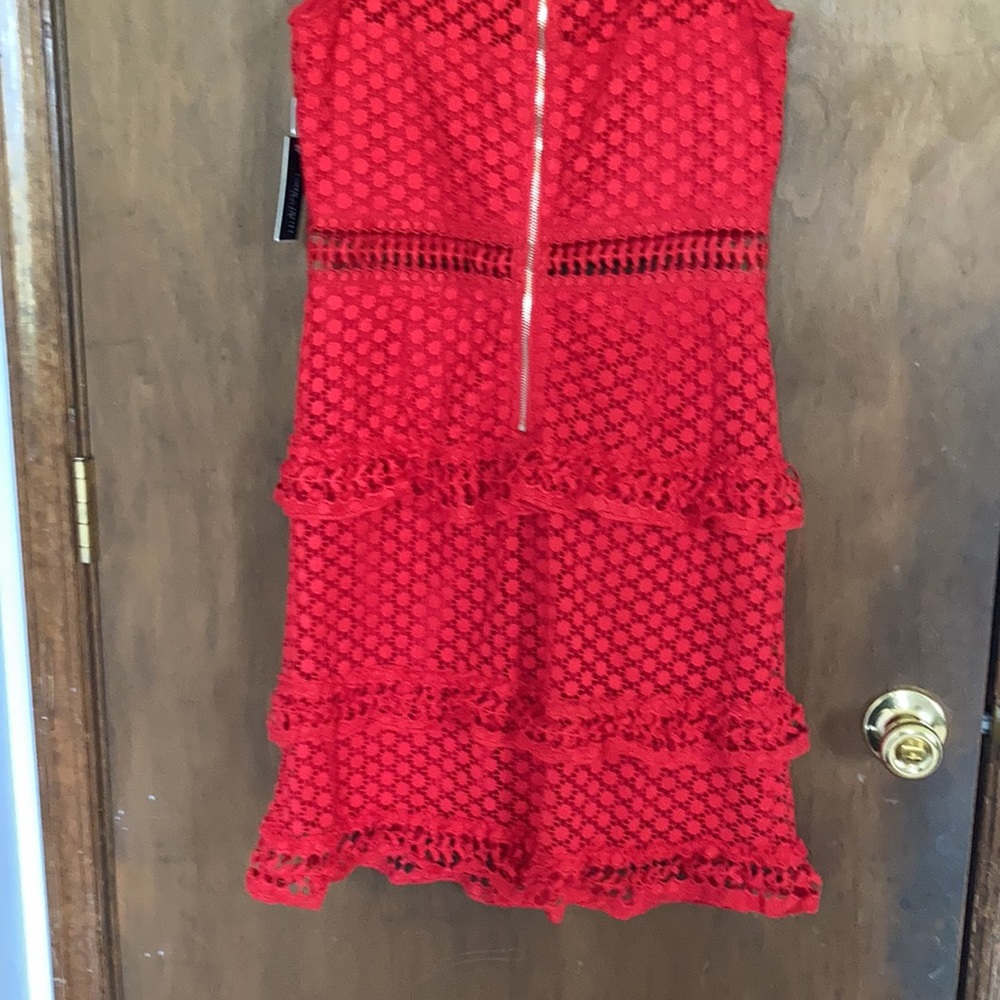 3/$45 Romeo & Juliet couture dress crochet like shell w ruffle detail size M - Picture 14 of 17